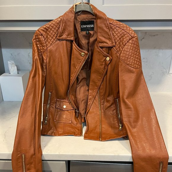 Express Jackets & Blazers - Tan Leather Jacket